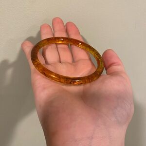 Amber-Colored Bangle Bracelet